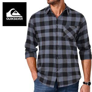 Quiksilver Classic Buffalo Flannel Shirt in Blue/Black - Large